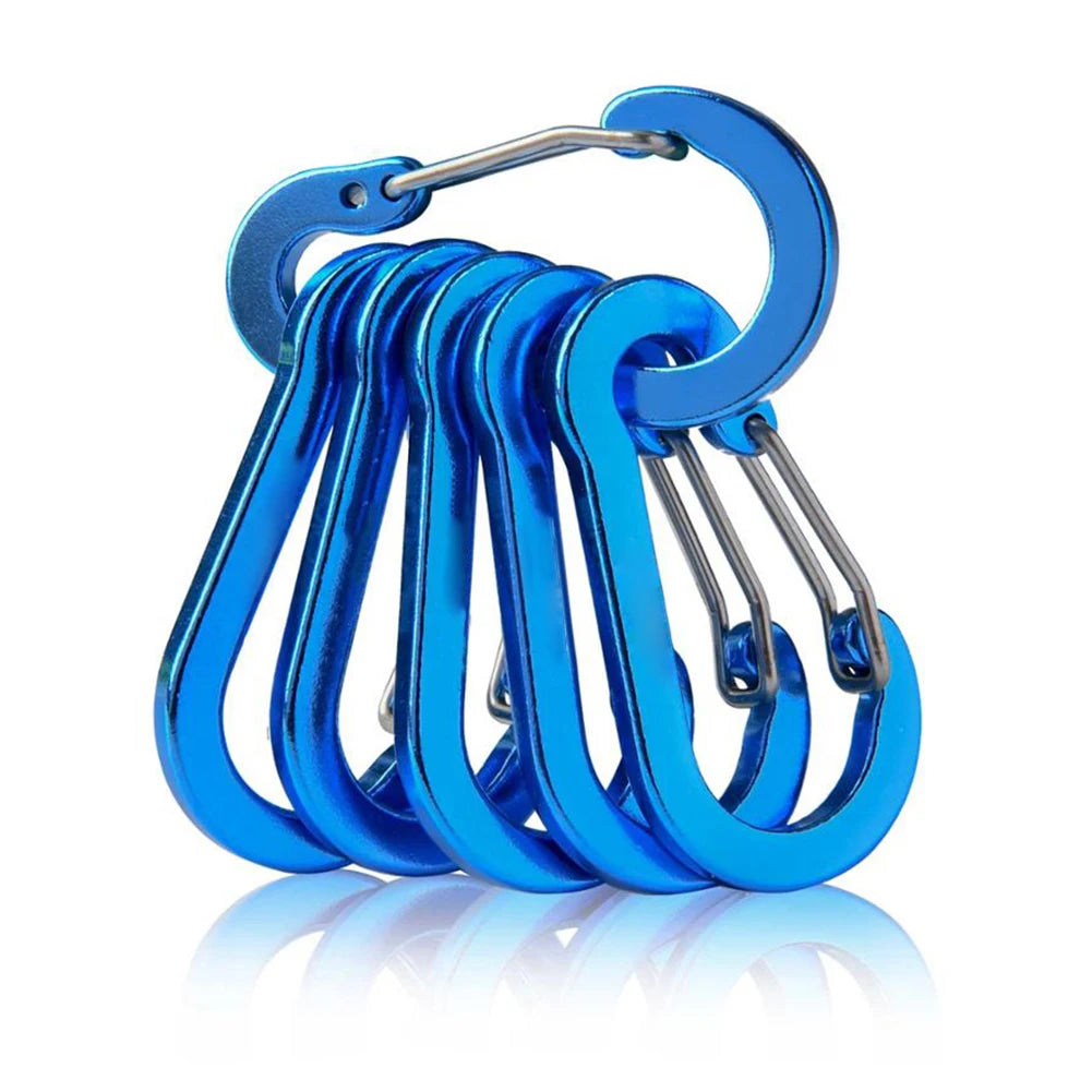 6 Piece Outdoor Carabiners
