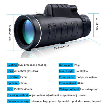 80x100 HD ZOOM Monocular Telescope
