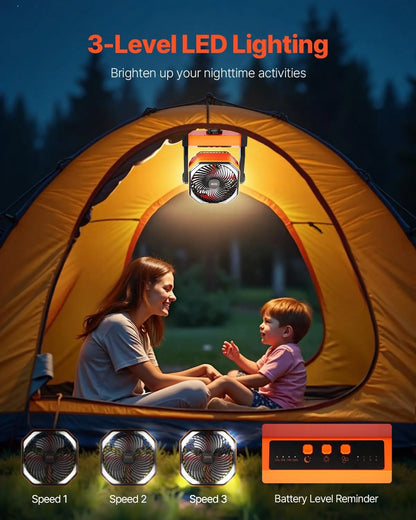 Camping Fan with LED Light