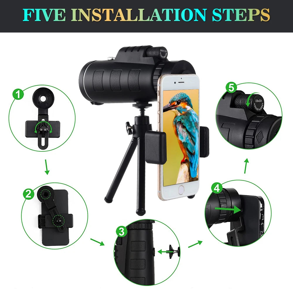 80x100 HD ZOOM Monocular Telescope
