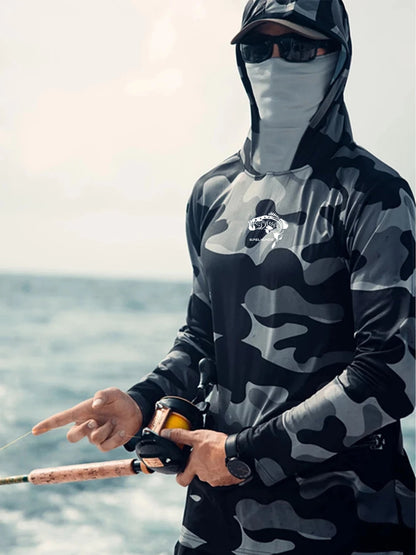 Men's Fishing Hoodie Long Sleeve Sun Protection