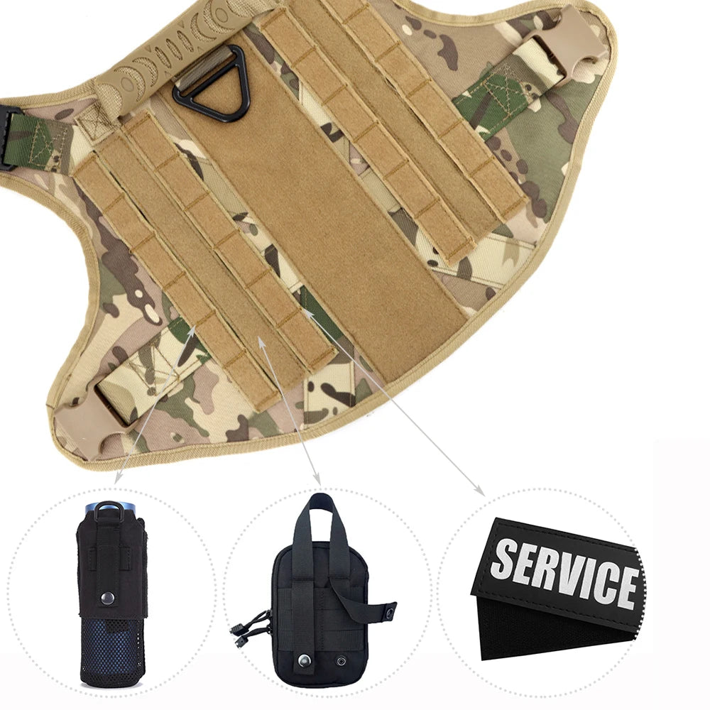 Military Large Dog Harness Collar and Leash