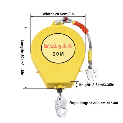 Automatic Retractable Lifeline 65ft/20m