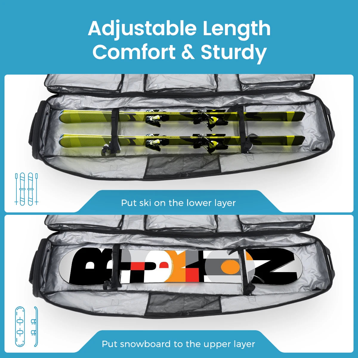Rolling Skiing Bag