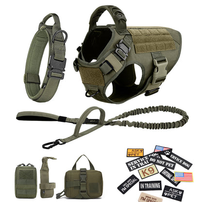 Military Large Dog Harness Collar and Leash