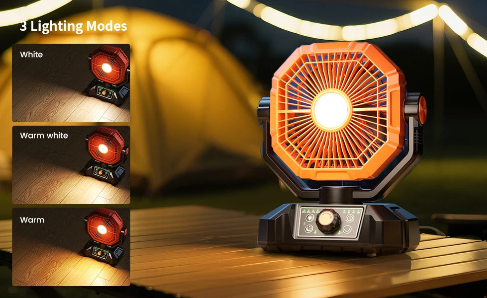 Camping Fan with LED Lantern