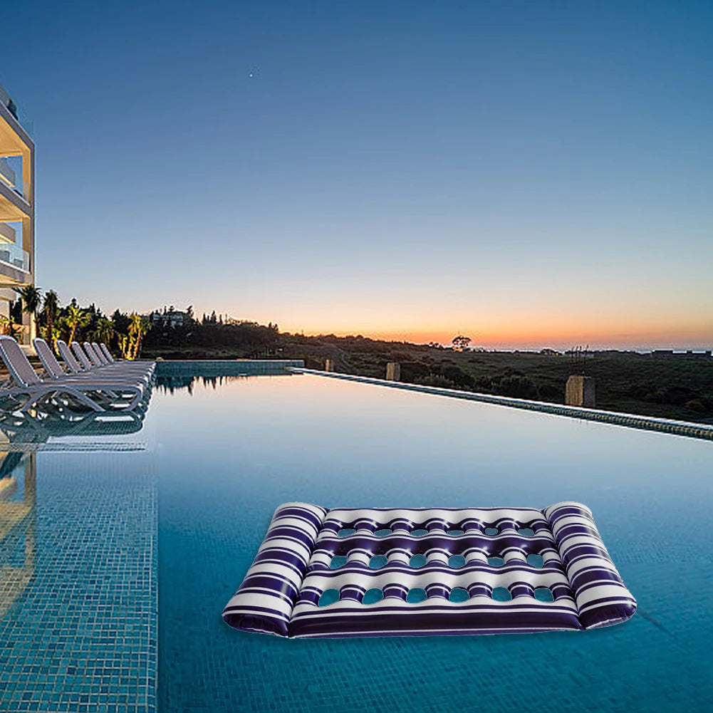 Inflatable Floating Bed        Portable Inflatable Water Sleeping Bed Foldable Swimming Pool Air Mattress Outdoor Swimming