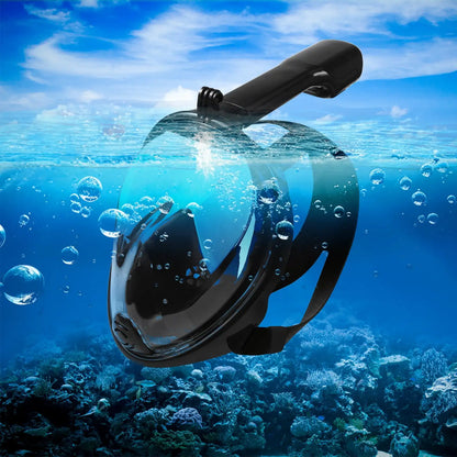 Full Face Snorkel Mask for Adults and Teens      , Removable View Snorkeling Masks, Safe Breathing Anti-Fog Anti-Leak Snorkling Set for Man