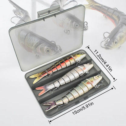 3PCS ABS Plastic Realistic Multi Joint Fishing Lure
