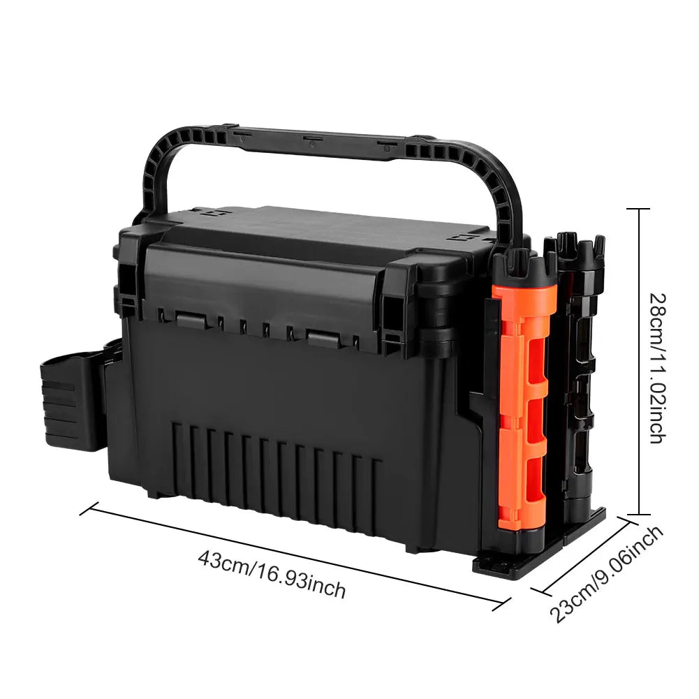 2 Tier Fishing Tackle Box                         Fishing Box 11 L Fishing Tool Box Adjustable Fishing Organizer Case Large Capacity Fishing Accessories