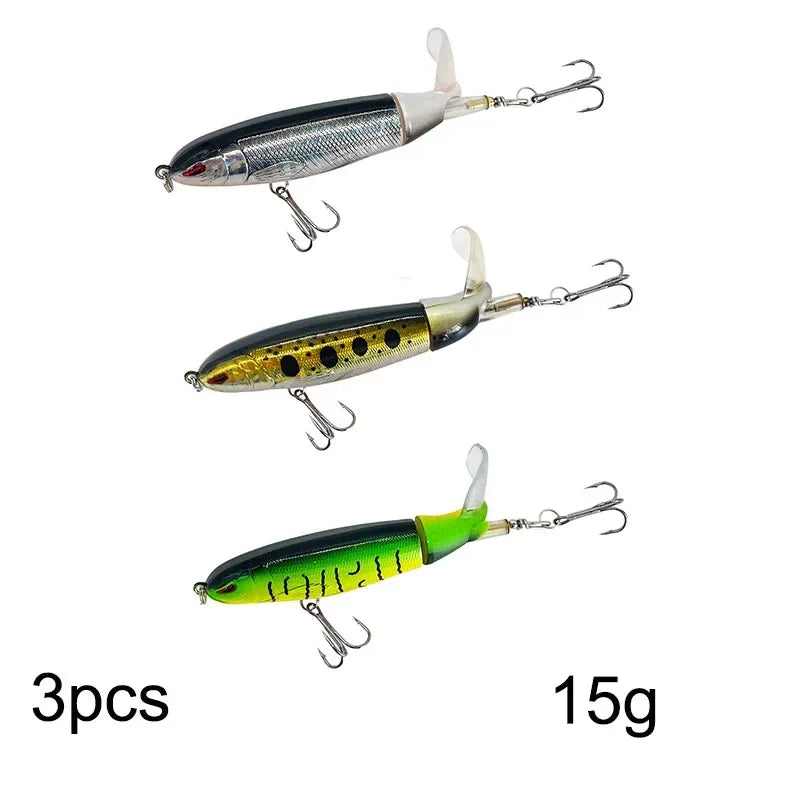 1-8Pcs Topwater Fishing Lure Whopper Popper