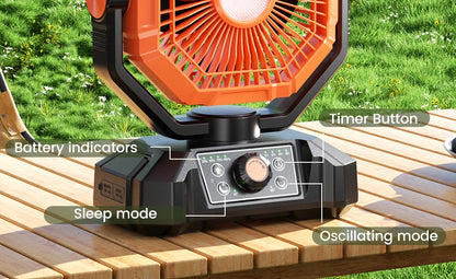 Camping Fan with LED Lantern