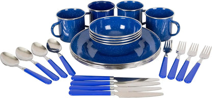 24-Piece Enamel Tableware Set