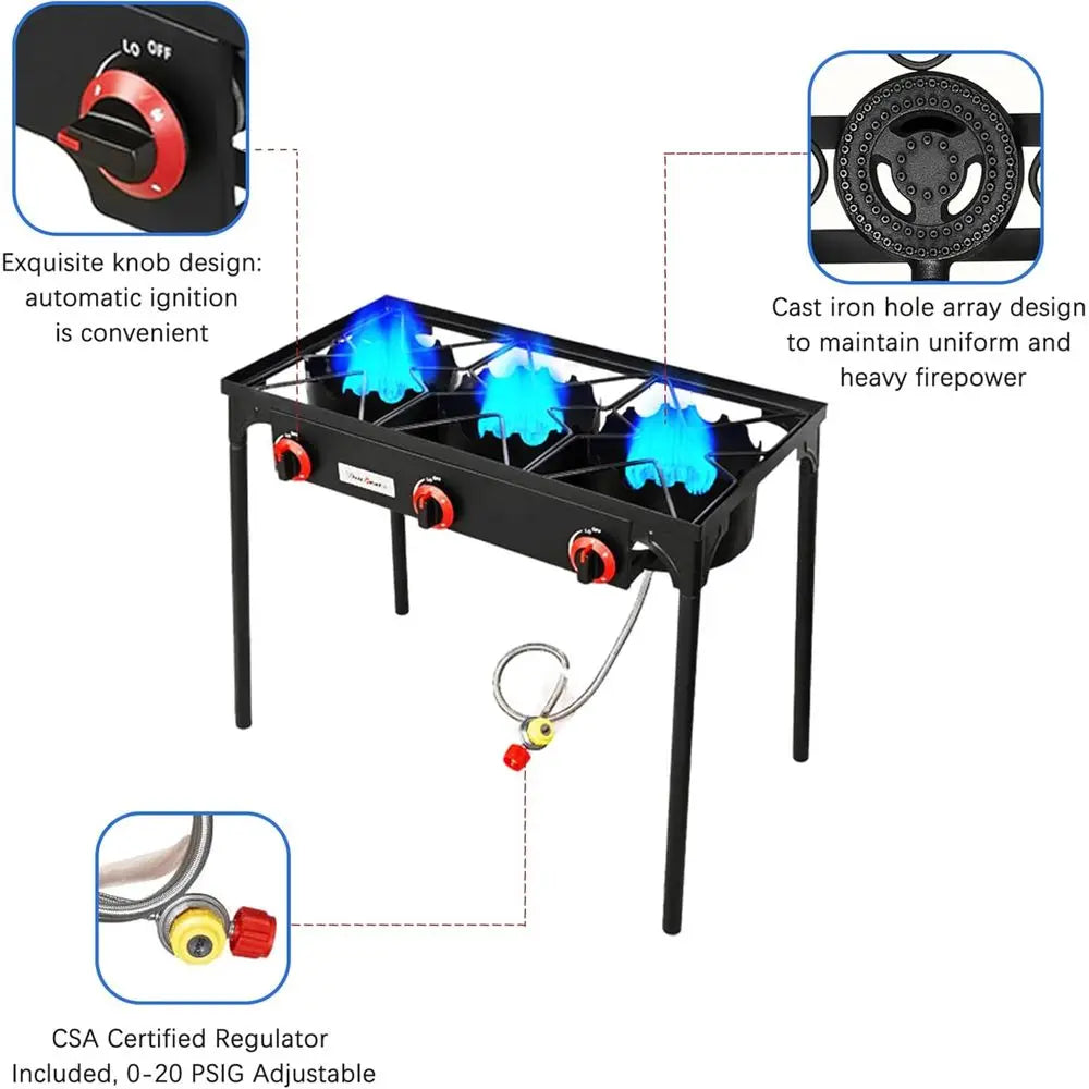 3 Burner Propane Camping Stove