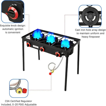 3 Burner Propane Camping Stove