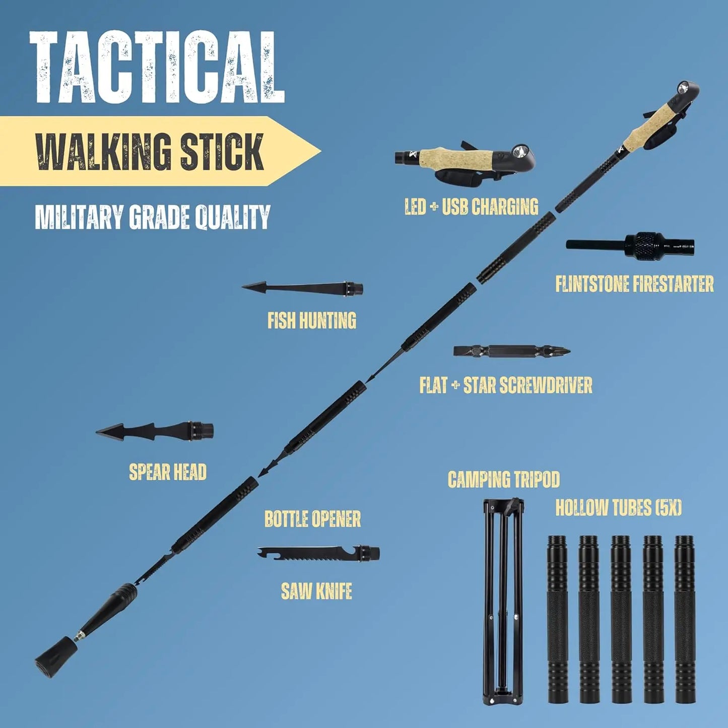 Collapsible Tactical Walking Stick