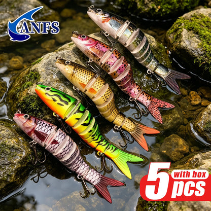 ANFS 5pcs Jointed Bait Fishing Lures