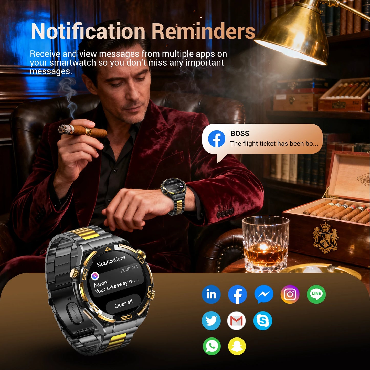 W90Pro GPS Smartwatch with Flashlight