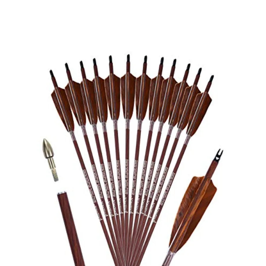 Archery 31-Inch Carbon Hunting Arrows w/4-Inch Turkey Feather Fletching