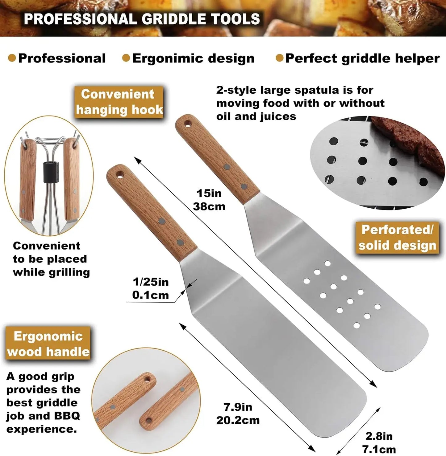 8pcs Professional Griddle Accessories Kit
