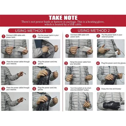 Leather Heated Gloves