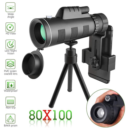 80x100 HD ZOOM Monocular Telescope