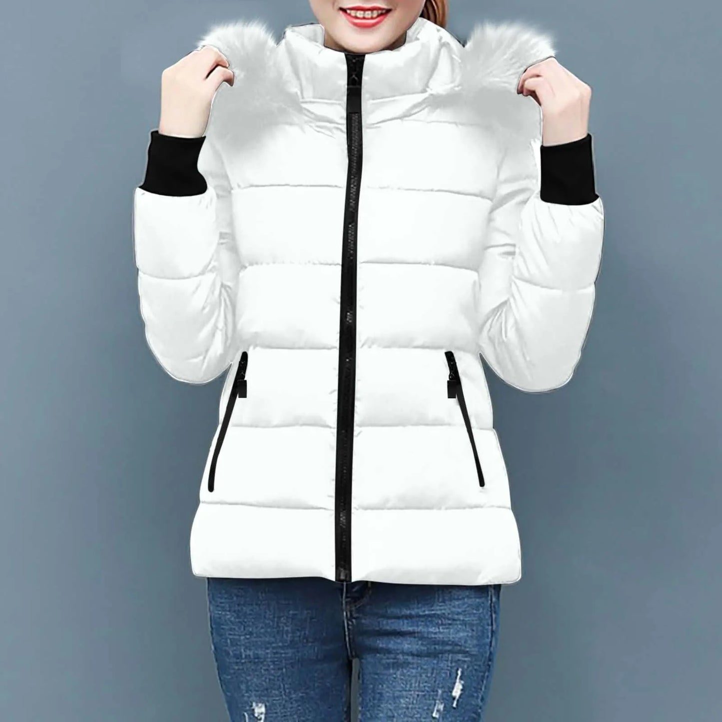 Women's Lightweight Down Winter Jacket             And Warm Winter Coat Feather Light  Adult Medium Winter Coat Women plus Size