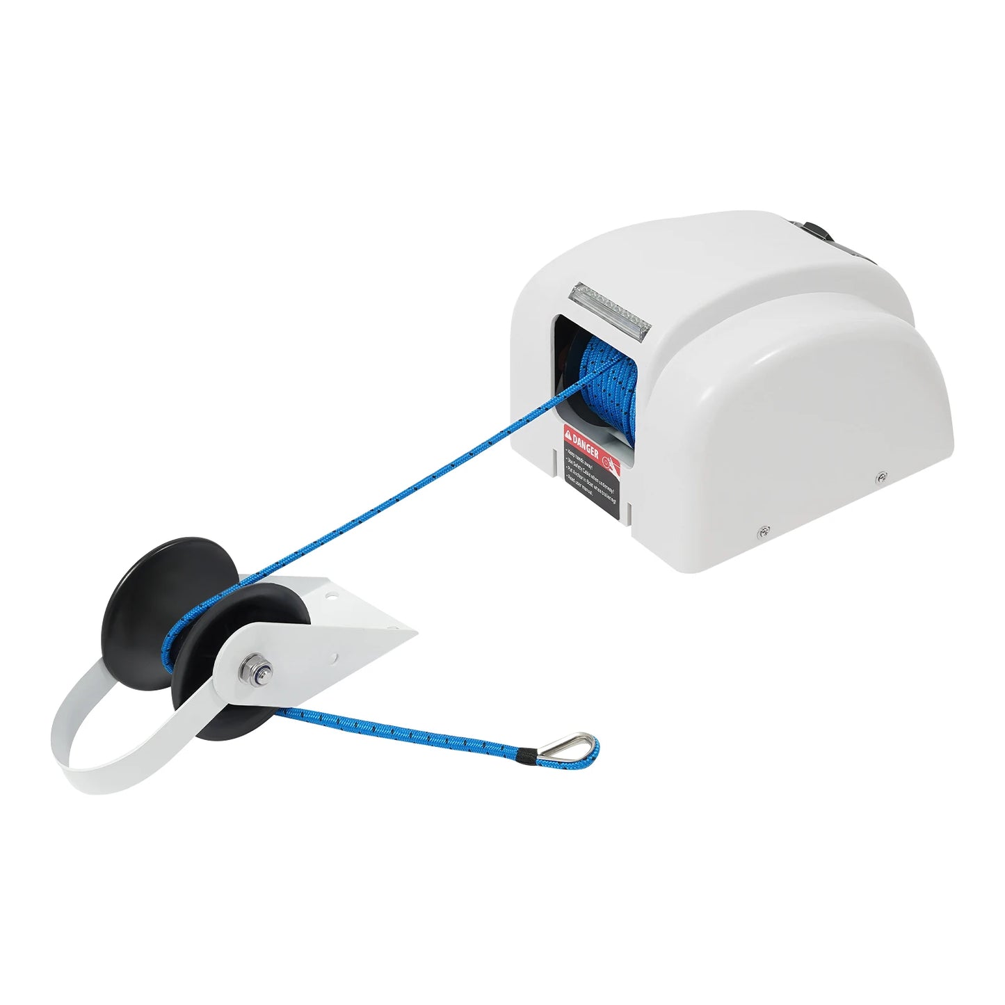 12V 45LBS Electric Boat Anchor Winch With Remote         Wireless Controller Corrosion resistant Boat Anchor Wench White