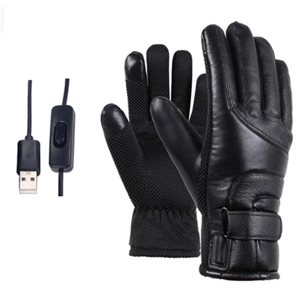 Leather Heated Gloves