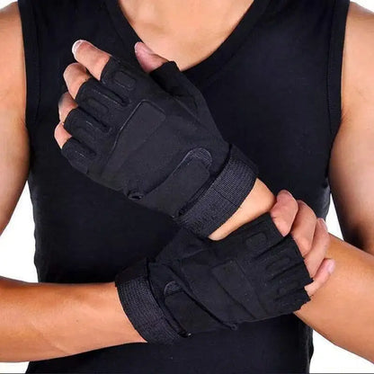 Tactical Military Half Finger Gloves                       Men's Motorcycle Hunting Shooting Fingerless Gloves Cycling Hiking Airsoft Paintball Gloves