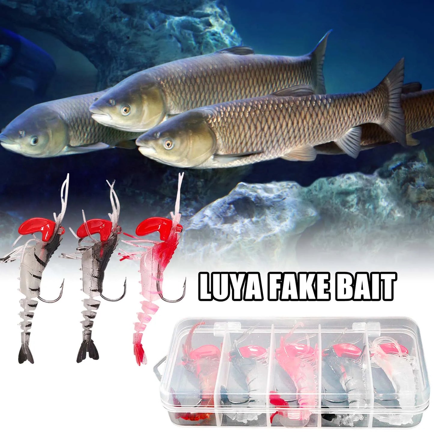 5pcs Soft Lifelike Shrimp Fishing Lure