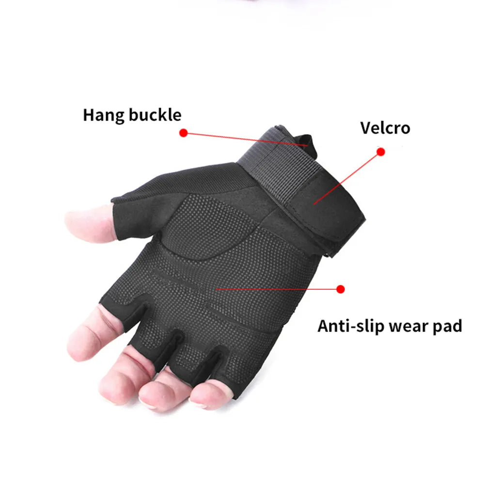 Tactical Military Half Finger Gloves                       Men's Motorcycle Hunting Shooting Fingerless Gloves Cycling Hiking Airsoft Paintball Gloves