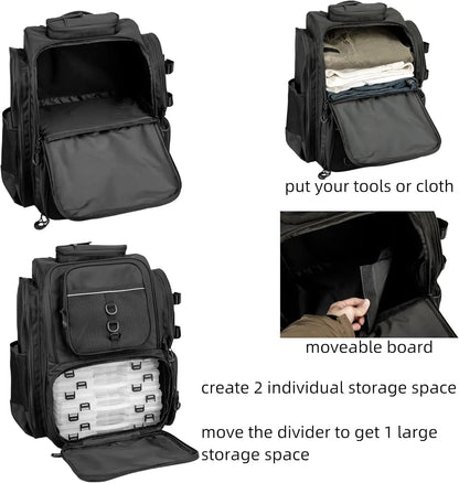 Large Waterproof Fishing Backpack with Tackle Boxes