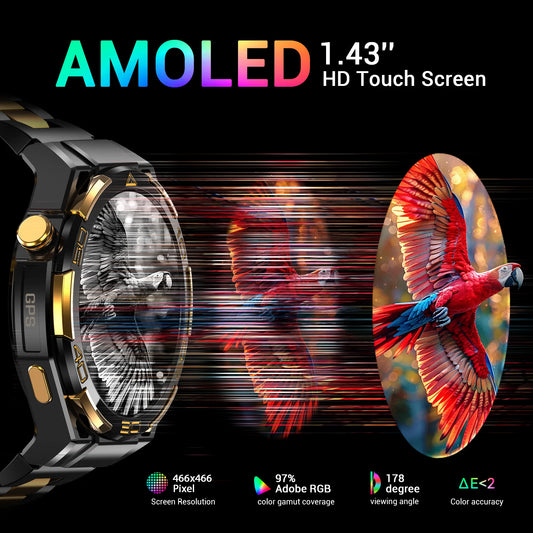 W90Pro GPS Smartwatch with Flashlight