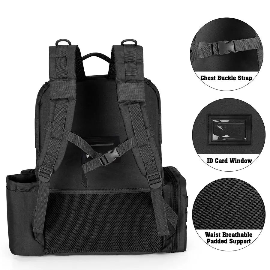 Tactical Range Backpack with 6 Pistol Slots and 10 Magazine Slots for Shooting and Hunting