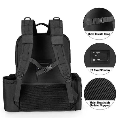 Tactical Range Backpack with 6 Pistol Slots and 10 Magazine Slots for Shooting and Hunting