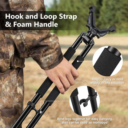 Hunting Bipod, with 360° V Yoke Rest