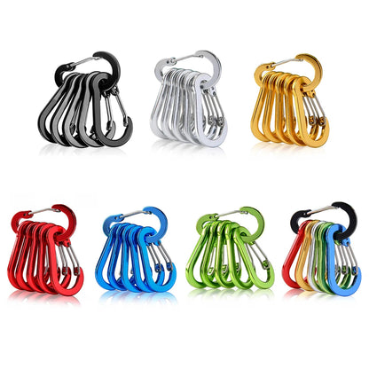 6 Piece Outdoor Carabiners