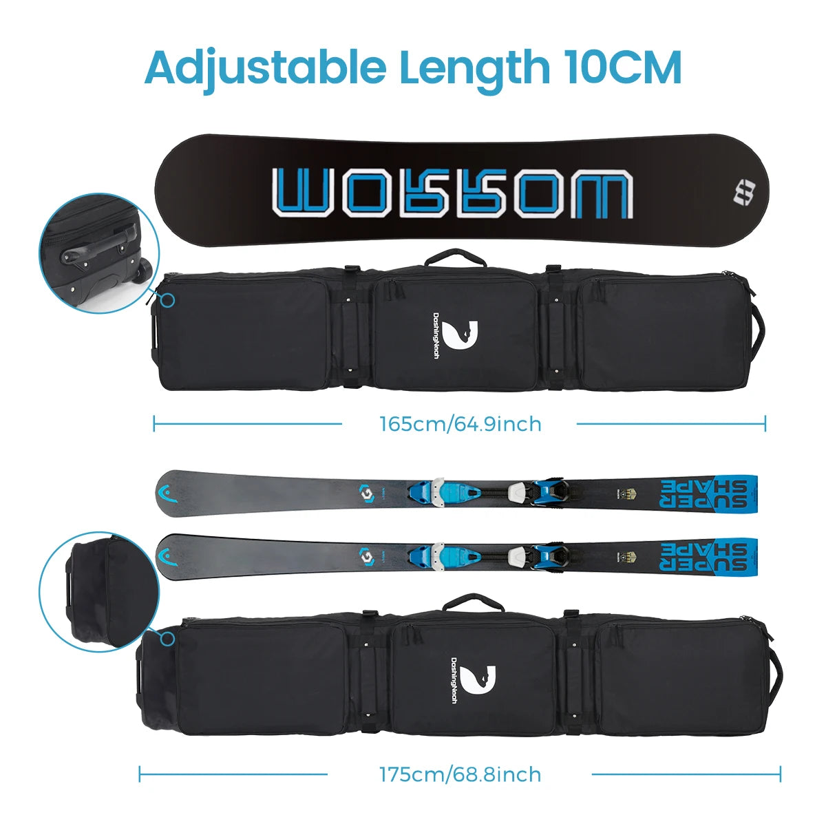 Rolling Skiing Bag