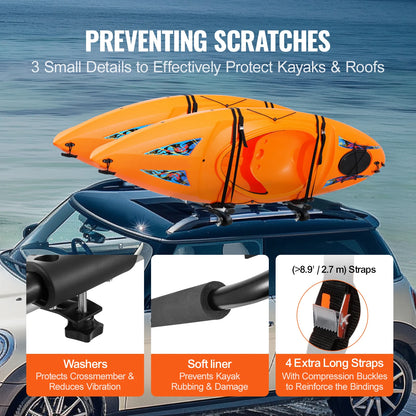 Kayak J-Bar Soft Roof Rack
