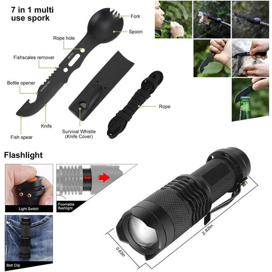 12 in1 Multifunctional Outdoor Survival Kit
