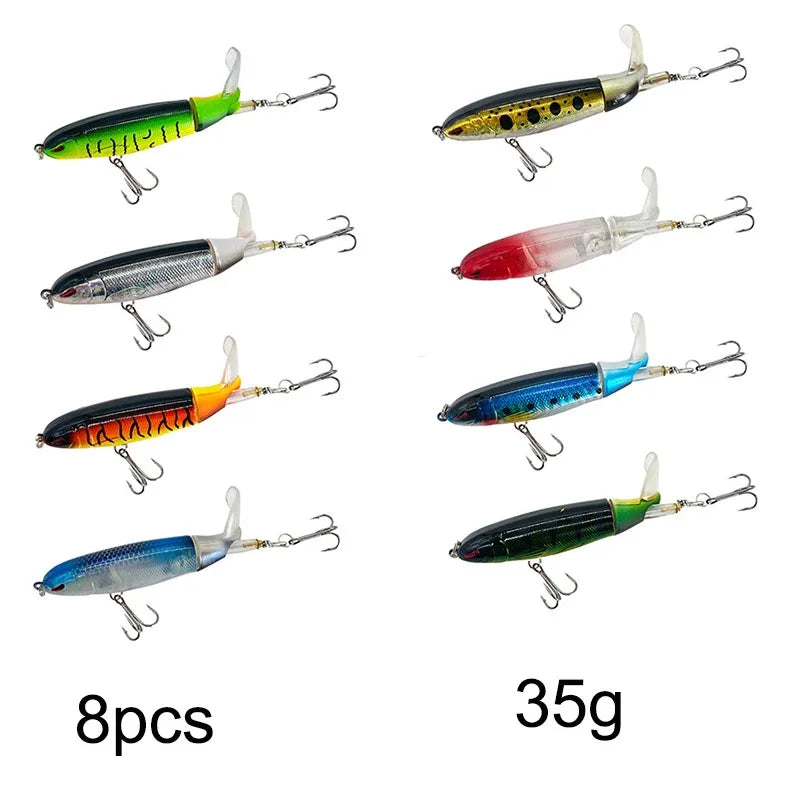 1-8Pcs Topwater Fishing Lure Whopper Popper