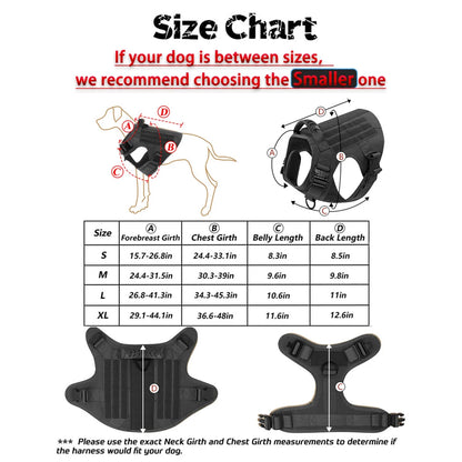 Military Large Dog Harness Collar and Leash