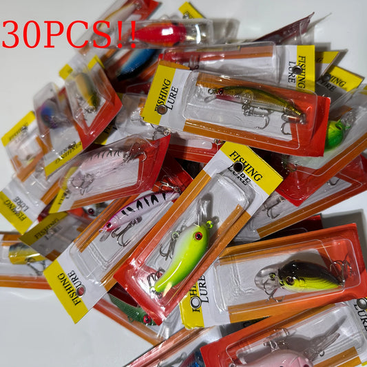 30pcs Fishing Lures Set – Crankbaits, Minnow Baits