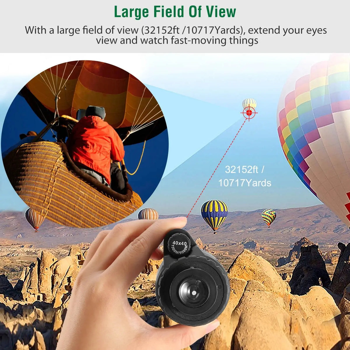 40x40 HD Optical Monocular Telescope