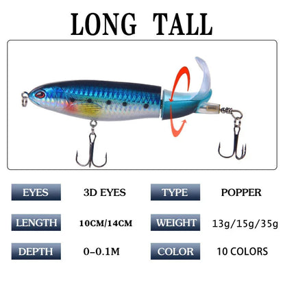 1-8Pcs Topwater Fishing Lure Whopper Popper