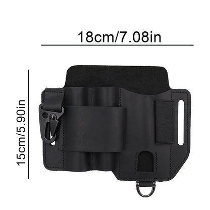 Leather EDC Organizer             Pocket Outdoor Storage Tool For Flashlight Knife Pen Screwdriver Car Key For Man