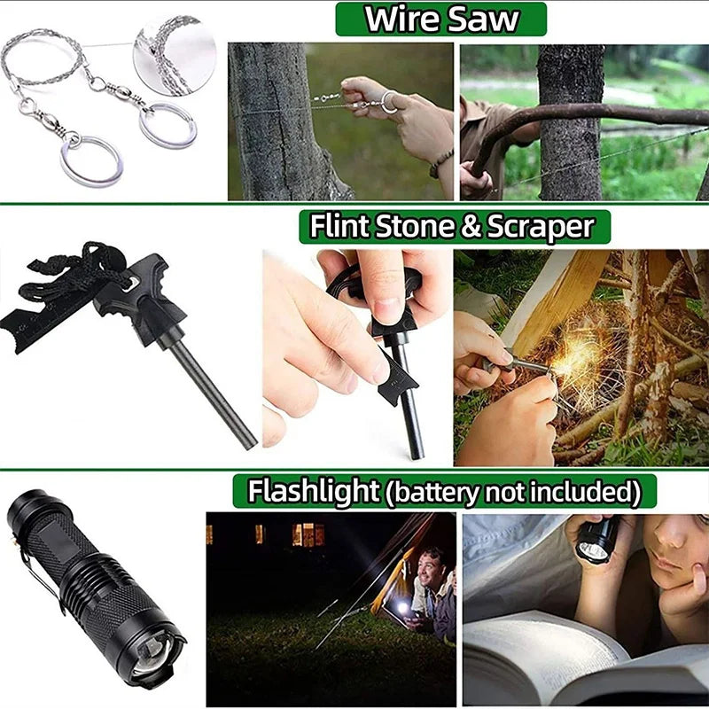 12 in1 Multifunctional Outdoor Survival Kit