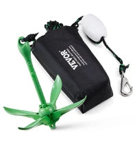 Folding Small Boat Anchor with Storage Bag        Anchor Kit 3.5 lb Paddle Board Anchor Kit with 26.2 ft Rope and Buoy